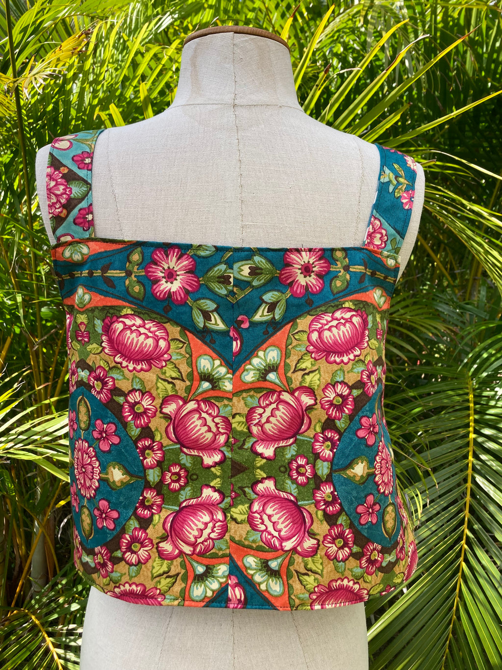 Reversible Quilted Side Tie Tank Top - Size 10 - Pink and Teal