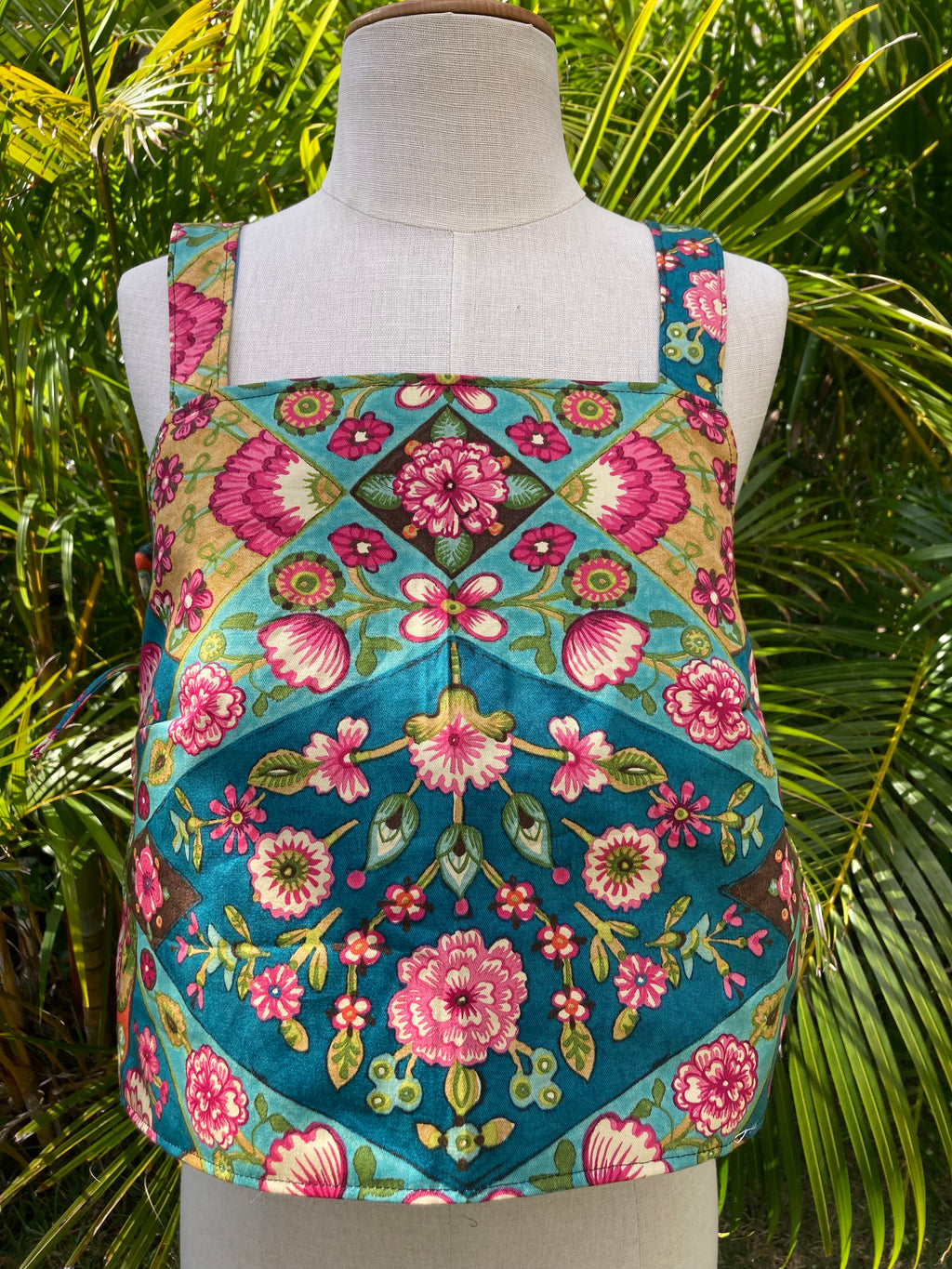 Reversible Quilted Side Tie Tank Top - Size 10 - Pink and Teal