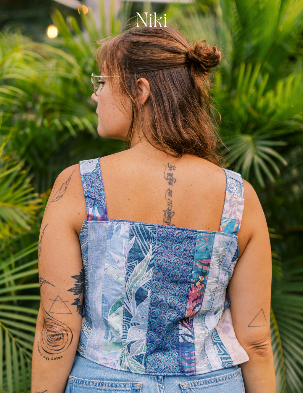 Reversible Quilted Side Tie Tank Top - Size 8 - Dark and Stormy