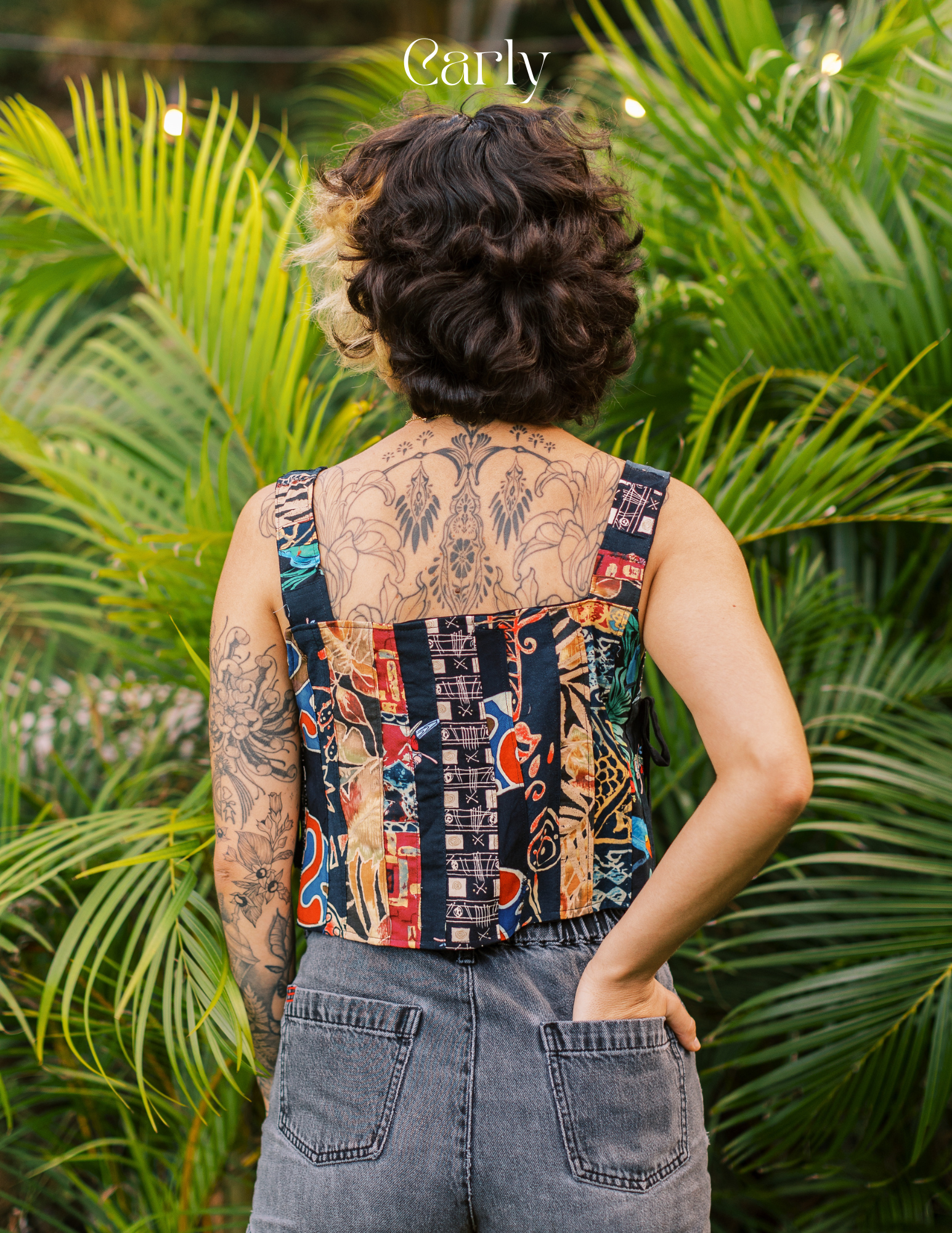 Reversible Quilted Side Tie Tank Top - Size 4 - Blues Hues