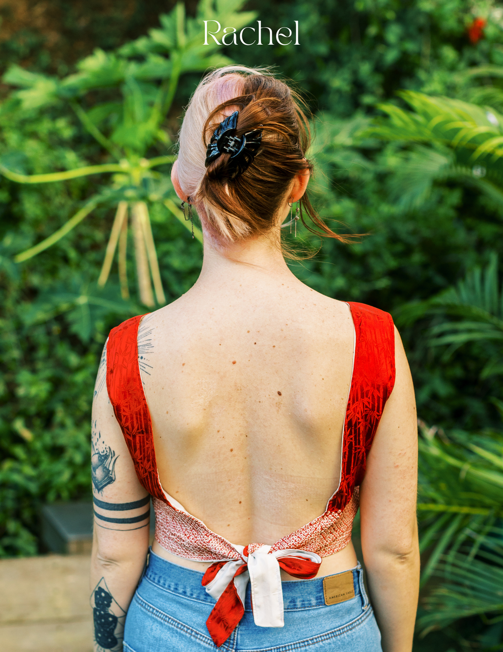 Kimono V Back Top - Medium - Red Spot